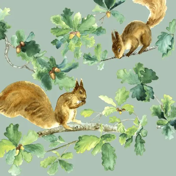 20 Lunch Napkins Squirrels 33 x 33cm