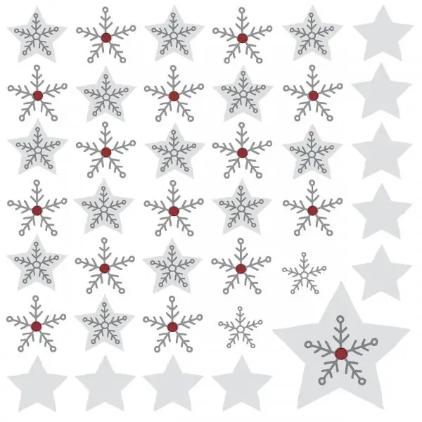 20 Lunch Servietten Schneeflocken und Sterne im Winter 33 x 33cm