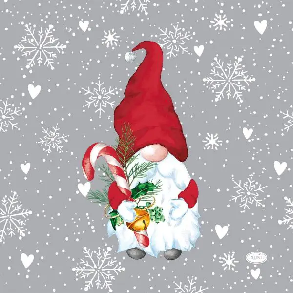 Servietten Winter 20 Stück – Gnom mit Zuckerstange Weihnachten