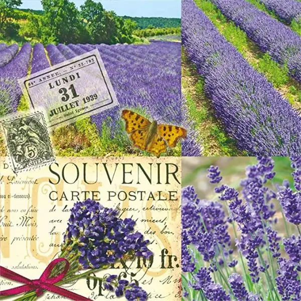 20 napkins lavender Provence Toscana Vintage 33cm