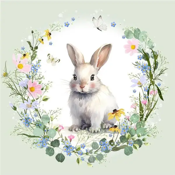 Aquarell Hasen Servietten (20 Stück) | Edle Oster-Tischdeko