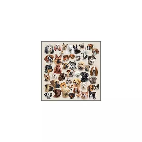 20 napkins dogs, many dog ​​breeds together as a table decoration 33cm