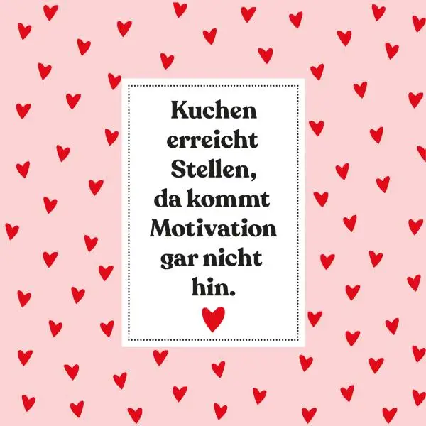 20 Design-Servietten „Kuchen-Liebe“ – Lustiger Spruch & Herzchen-Design – 33x33 cm