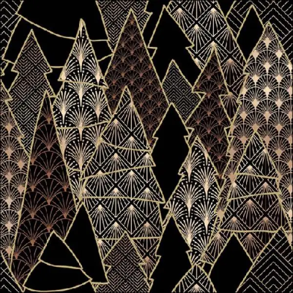 20 Servietten luxuriöse Weihnachtsbäume schwarz Gold für Weihnachten als Tischdeko 20 Servietten luxuriöse Weihnachtsbäume schwarz Gold für Weihnachten als Tischdeko