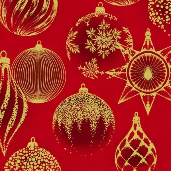 Servietten 20 Stück – Rot-goldene Weihnachtskugeln, Sterne & Zapfen, Weihnachten Servietten 20 Stück – Rot-goldene Weihnachtskugeln, Sterne & Zapfen, Weihnachten