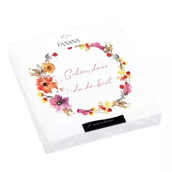 20 napkins sayings It's nice that you're there in a wreath of flowers 33cm as a table decoration