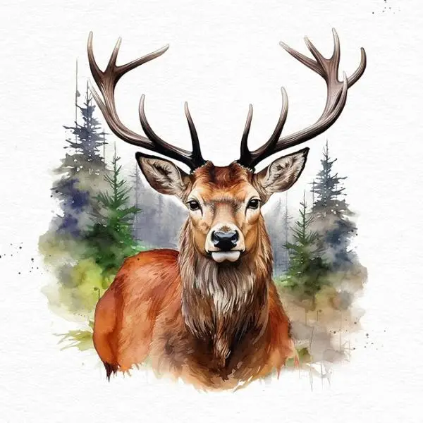 Servietten 20 Stück – Stolzer Hirsch mit Geweih im Wald, Naturmotiv Servietten 20 Stück – Stolzer Hirsch mit Geweih im Wald, Naturmotiv
