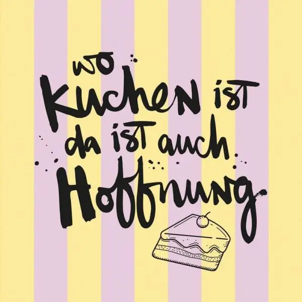 20 Servietten "Wo Kuchen ist da ist Hoffnung" 33cm | Lustiger Spruch