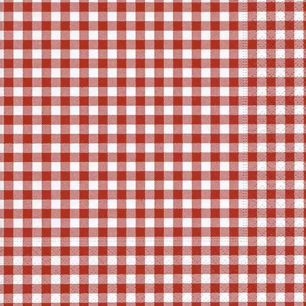 20 Lunch Napkins New Vichy red Size 33x33 cm