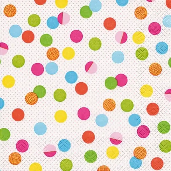 20 colorful dots napkins 33cm
