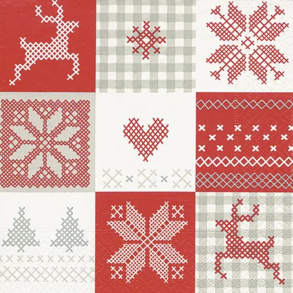 20 Lunch Napkins 33cm Winter patch