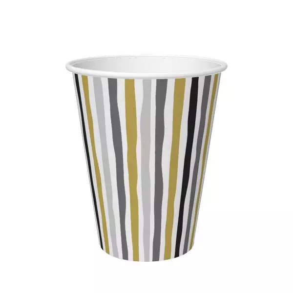 10 Cup Stripes Black & Gold 200ml