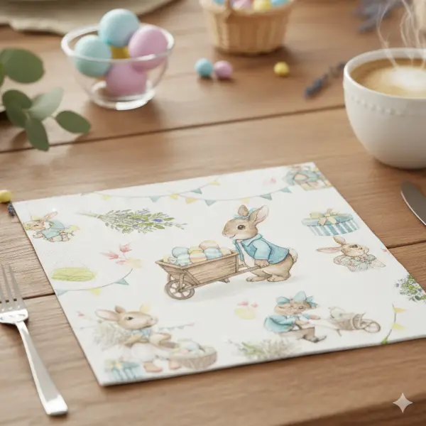 Osterserviette auf dem Tisch