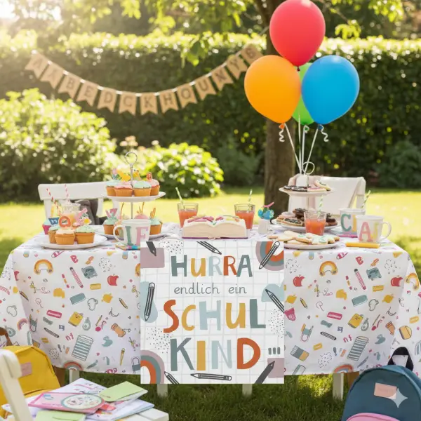 Fröhliche Kaffeetafel zum Schulanfang