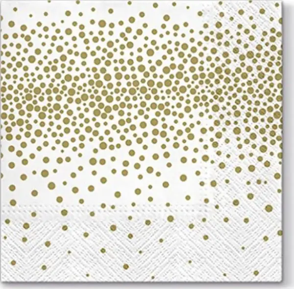 20 napkins confetti gold pattern neutral timeless 33cm