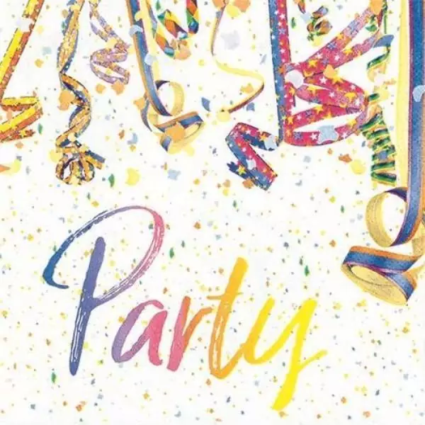 20 napkins colorful party with streamers birthday New Year's Eve 33cm as table decoration
