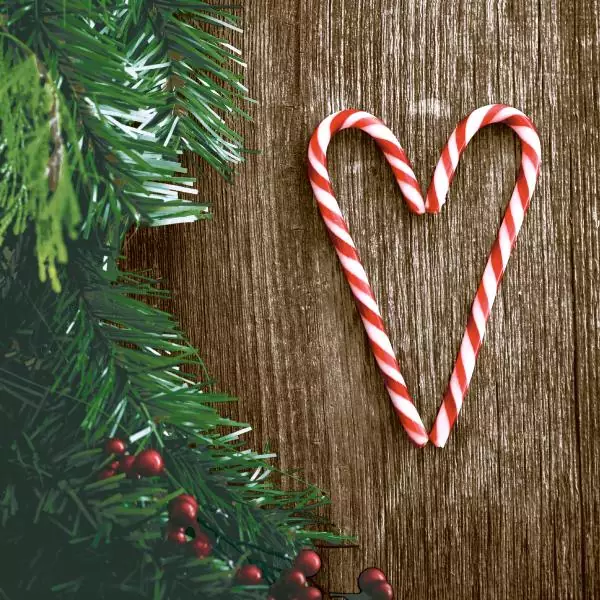 20 Servietten Herz aus Zuckerstangen zu Weihnachten 33cm