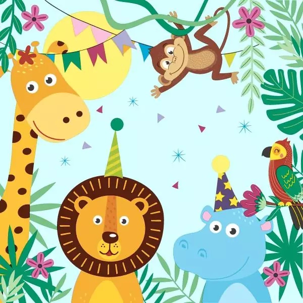 20 Servietten Kindergeburtstag Tiersafari Party 33x33 cm