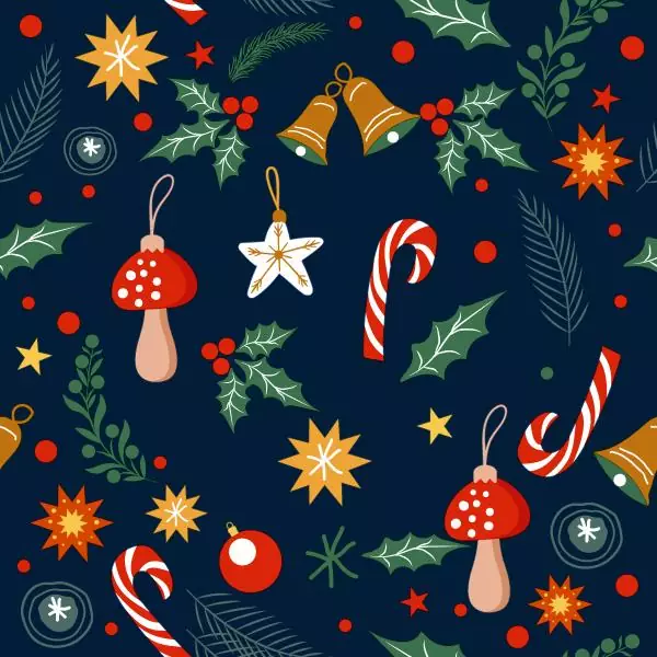 20 Servietten Schmuck am Weihnachtsbaum Zuckerstange Pilze Sterne 33cm