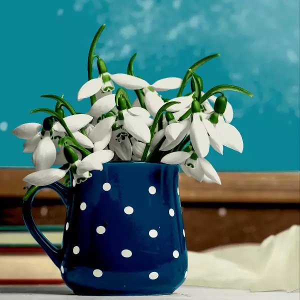 20 napkins Blue Snowdrops 33cm