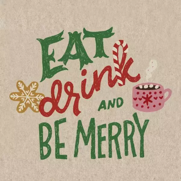 25 Napkins recycling Eat drink be merry 33cm