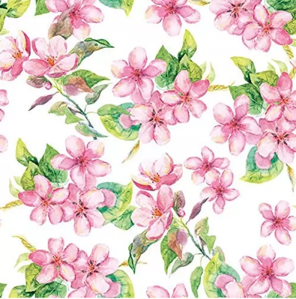 20 Servietten zarte rosa Kirschblüten im Frühling 33cm