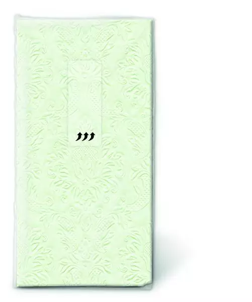 10 handkerchiefs embossed Moments ornaments light green - handkerchiefs for happy tears and wedding