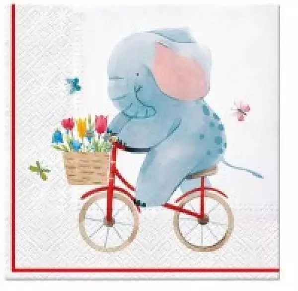 20 napkins elephant on the bike child motif 33cm