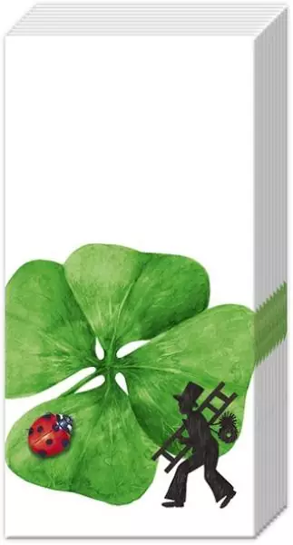 10 handkerchiefs shamrock with ladybug and chimney sweep good luck 1 pack