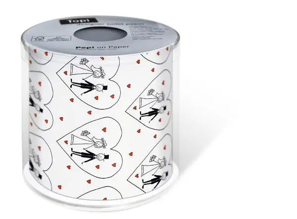 Toilettenpapier Hochzeit Mann und Frau im Herz (wedding )