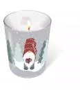 1 Glass Candle Tomte in forest Höhe 10 x Durchm 8,5 cm