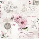20 napkins roses love and wedding vintage 33cm