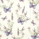 20 napkins purple butterflies on lavender 33cm