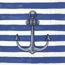 20 napkins anchor on blue stripes maritime 33cm as table decoration