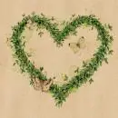 20 Servietten aus Recycling-Papier Liebe Herz aus Blumen 33cm als Tischdeko