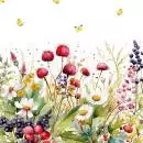 20 napkins flowers and nature, meadow with sweet berries 33cm as table decoration
