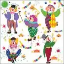 20 Servietten bunte Clowns zum Karneval und Fasching als Tischdeko zum Kindergeburtstag 33cm