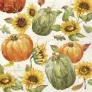 Servietten Herbst 20 Stück – Kürbisse & Sonnenblumen Erntedank