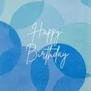 20 Servietten Happy Birthday Blau Kreise – 33 cm | Geburtstags Tischdeko