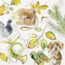 20 Servietten Jagdszenen – Herbst, Hund, Fernglas & Horn