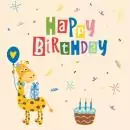20 Servietten Kindergeburtstag Geburtstag mit Giraffe als Tischdeko 33cm
