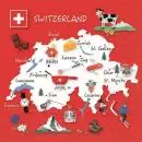 20 napkins country Switzerland with cities Zurich Bern Switzerland 33cm