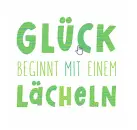 20 Servietten Spruch Glück beginnt mit einem Lächeln – 33 cm