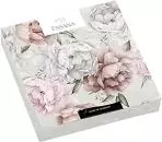 20 napkins peonies in delicate pink and gray white in vintage technology as table decorations 33cm