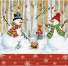 20 napkins snowman in the forest at a barbecue in winter, animal watching as a table decoration 33cm