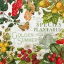 20 Servietten viele Früchte des Sommers mit Schmetterlingen und Bienen