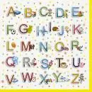 20 napkins colorful alphabet back to school - 33cm