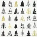 20 Lunch Napkins Graphical trees 33x33 cm