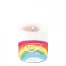 1 candle fish on colorful rainbow | Baptism | Communion and confirmation