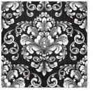 20 napkins floral ornaments black and white pattern festival celebration 33cm